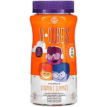 Вітамін C для дітей, SOLGAR "U-Cubes Children's Vitamin C" смак апельсин і полуниця (90 жувальних цукерок)