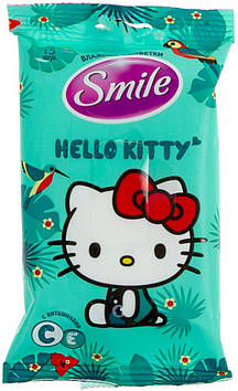 Серветки вологі "Smile" (15шт) Hello Kitty №4770
