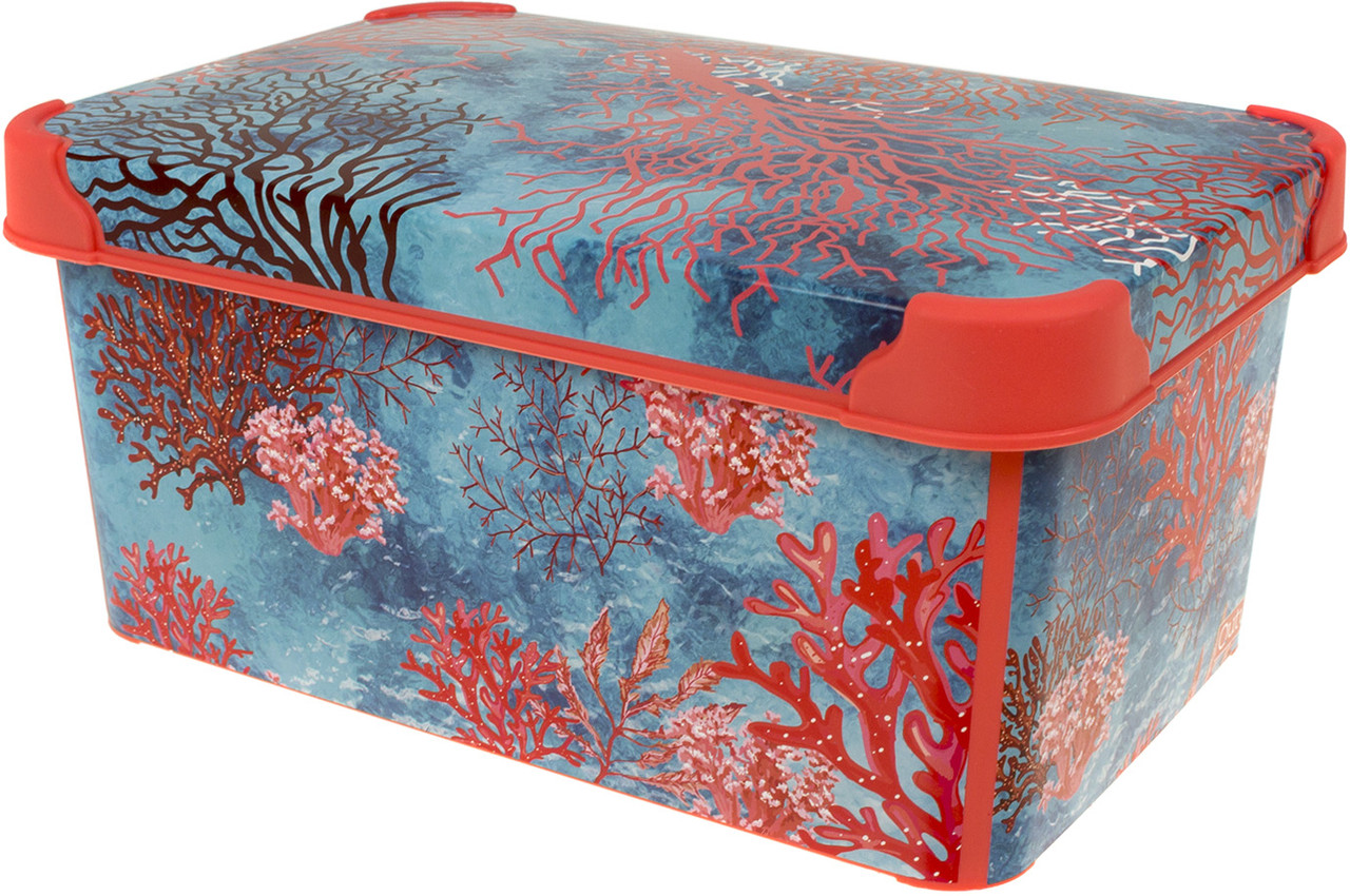 Коробка-бокс пласт. "Qutu Style Box" Coral з кришкою 5л №08079