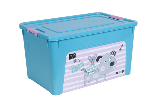 Контейнер для харч. прод. "Smart Box" з декором Pet Shop 27л бірюзовий/рожевий №170110014