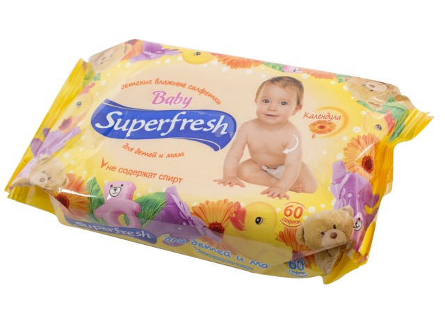 Серветки вологі Super Fresh Дитячі calendula 60шт №6799(15)