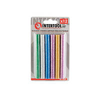 Комплект кольорових перламутрових клейових стрижнів 11.2 мм*100мм, 12шт INTERTOOL RT-1029