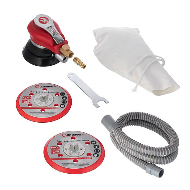 Шліфмашина пневматична ексцентрикова 150 мм INTERTOOL PT-1007, фото 1