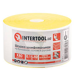 Шліфувальна шкурка на паперовій основі К80, 115 мм*50 м. INTERTOOL BT-0818