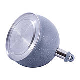 Чайник Kamille Чорний 3л з нержавіючої сталі зі свистком і для індукції і газу KM-1074, фото 5