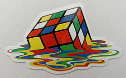 Стикер етикетка-наклейка самоклейка Кубик Рубіка (9 см х 6 см)