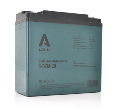 Тяговий Акумулятор АКБ AGM AZBIST 6-DZM-20 12 В 20 А·год M4 (181х77х167) Q4