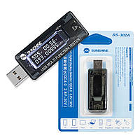 Тестер напряжения и тока USB-зарядки SUNSHINE SS-302A (2.8-30 V,0-5 A) с таймером