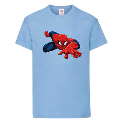 Футболка дитяча Людина Павук 004 (SPM 004 lbl) блакитна, розмір 104-116-128-140-152-164 см