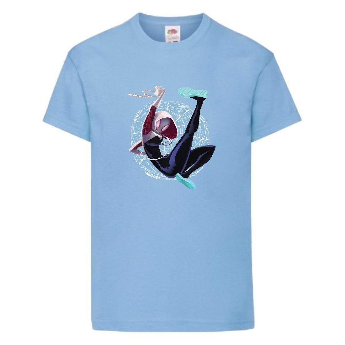 Футболка дитяча Людина Павук 0023 (SPM 0023 lbl) блакитна, розмір 104-116-128-140-152-164 см, фото 1
