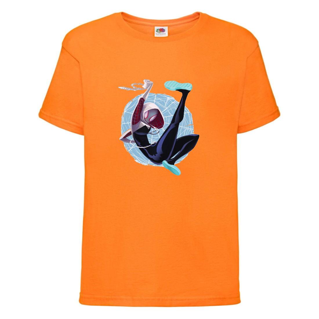 Футболка дитяча Людина Павук 0023 (SPM 0023 orn) жовтогаряча, розмір 104-116-128-140-152-164 см, фото 1