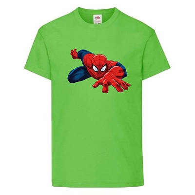 Футболка дитяча Людина Павук 004 (SPM 004 lgrn) салатова, розмір 104-116-128-140-152-164 см