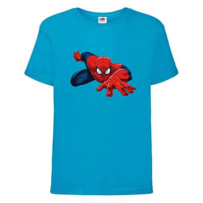 Футболка дитяча Людина Павук 004 (SPM 004 blu) синя, розмір 104-116-128-140-152-164 см