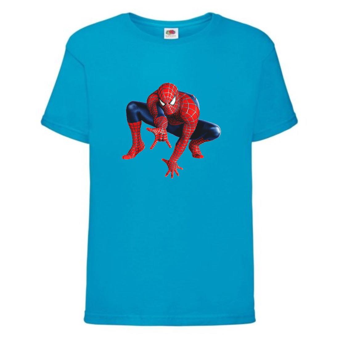 Футболка дитяча Людина Павук 0015 (SPM 0015 blu) синя, розмір 104-116-128-140-152-164 см, фото 1