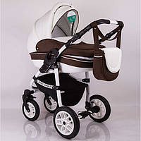 Универсальная детская коляска 2 в 1 "Baby Marlen" White Brown