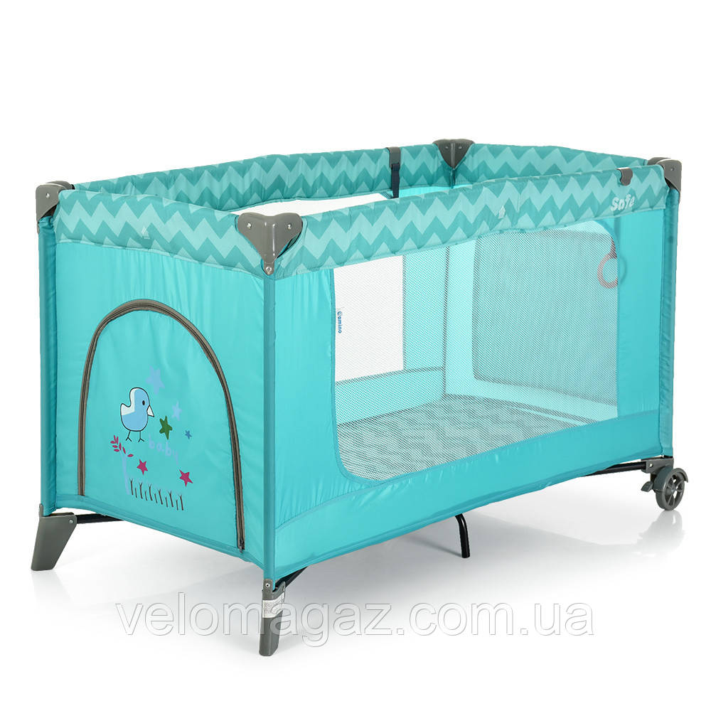Манеж - кроватка для малышей ME 1016 SAFE MINT ZIGZAG: продажа, цена в ...