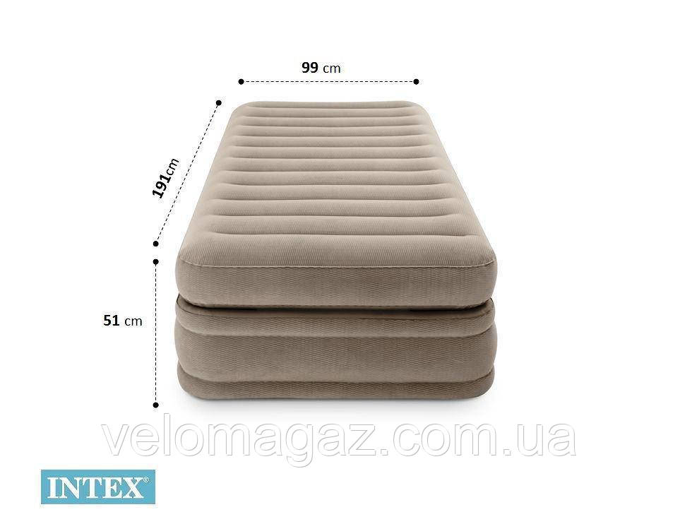 Надувная кровать односпальная с встроенным насосом Intex 64444: продажа .
