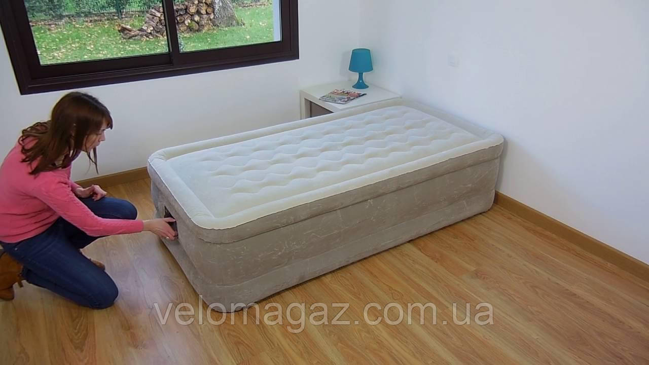Надувная кровать односпальная с встроенным насосом Intex 64456: продажа .