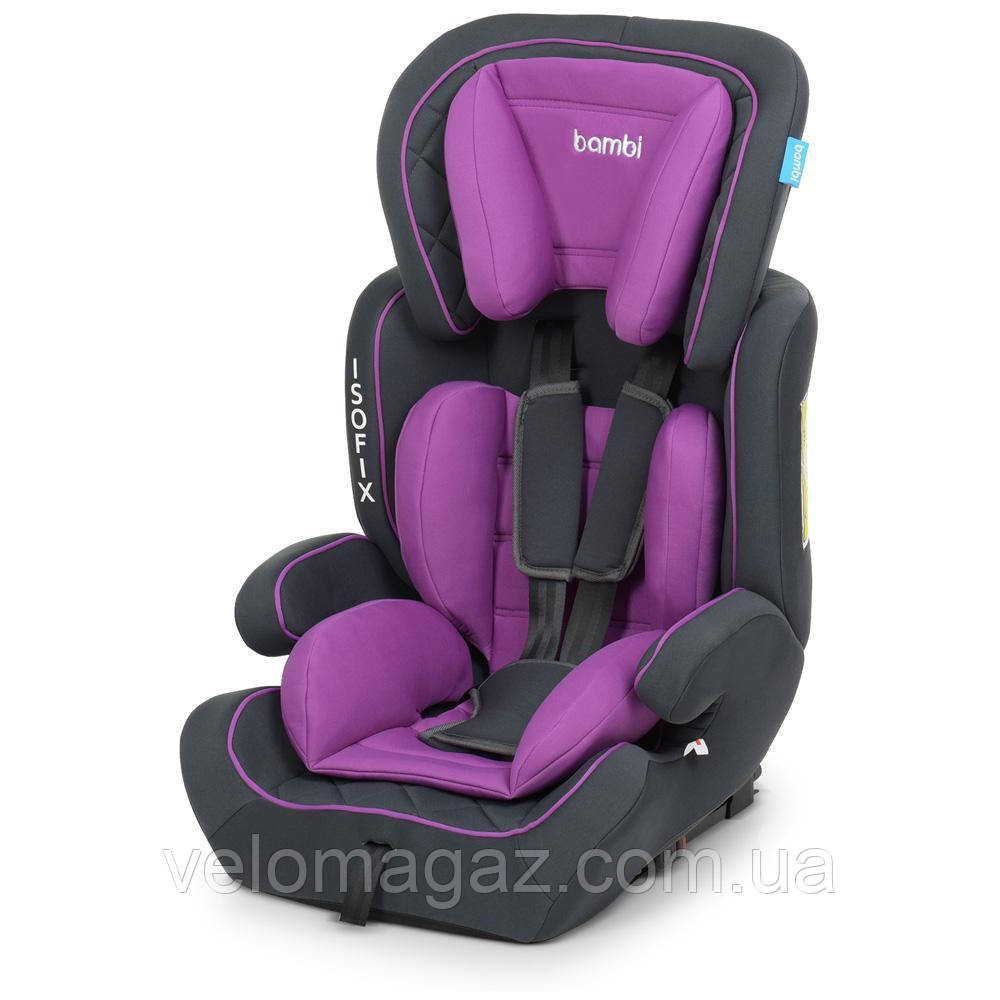 Дитяче автокрісло ISOFIX ME 4250 фіолетовий колір, група 1,2,3, до 36 кг