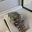 Годинник наручний Rolex DateJust 36mm. Silver-Gold-Green преміального ААА класу, фото 4