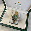 Годинник наручний Rolex DateJust 36mm. Silver-Gold-Green преміального ААА класу, фото 10