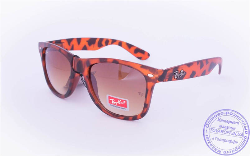 Сонцезахисні матові окуляри унісекс Ray Ban Wayfarer - Леопардові - W1, фото 1