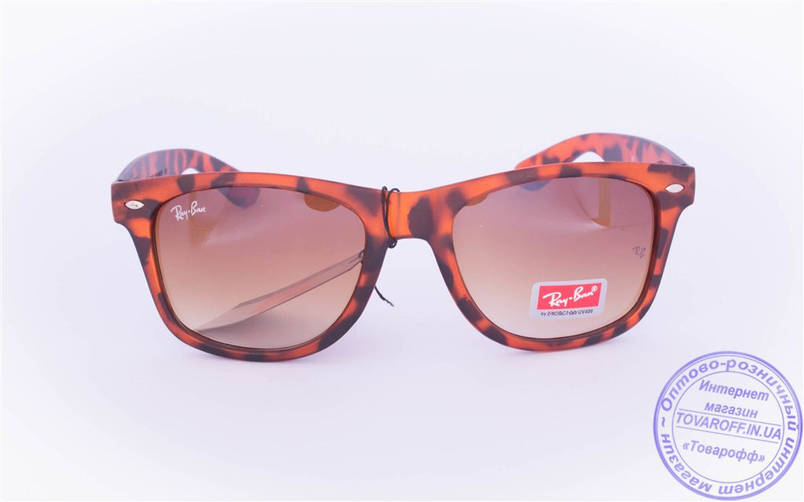 Сонцезахисні матові окуляри унісекс Ray Ban Wayfarer - Леопардові - W1, фото 3