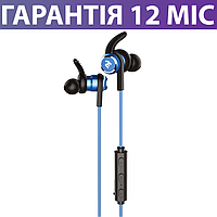 Беспроводные наушники для спорта 2E WISPORT Bluetooth синие, блютуз гарнитура для бега