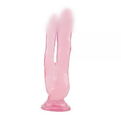 Подвійний фалоїмітатор — Hi Rubber 8.0 Inch Double Dildo Pink, 21х3,6 см.