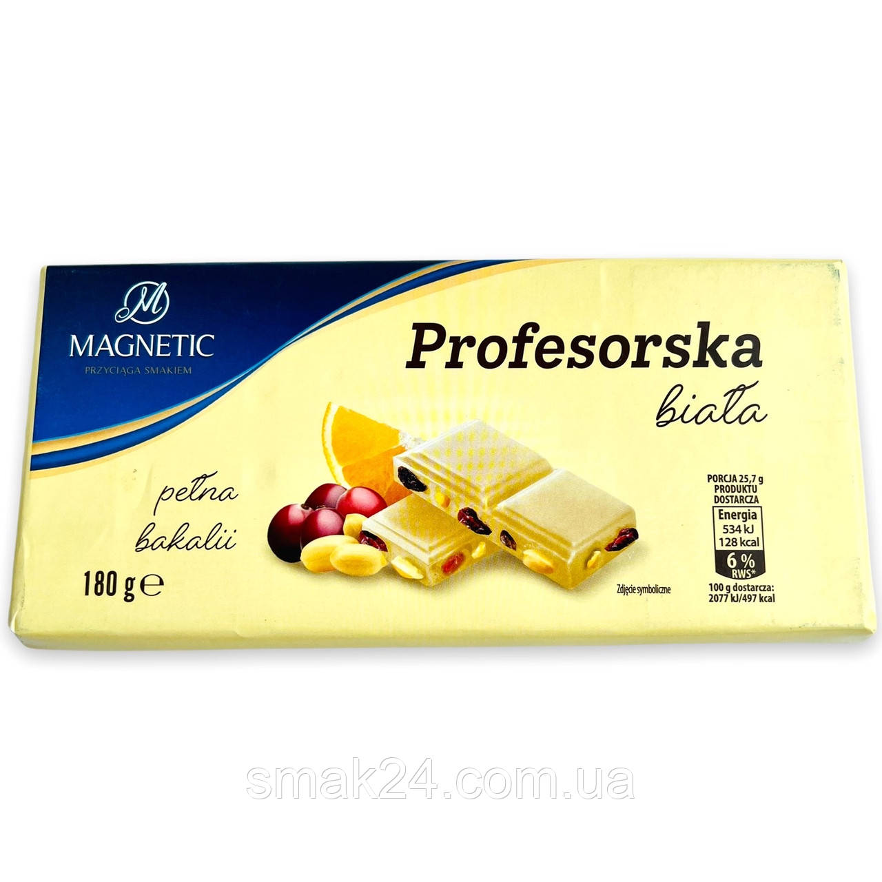 Шоколад белый "Профессор"с Апельсином, Арахисом и Изюмом Magnetic Profesorska 180 г Польша - фото 1 - id-p1588220015