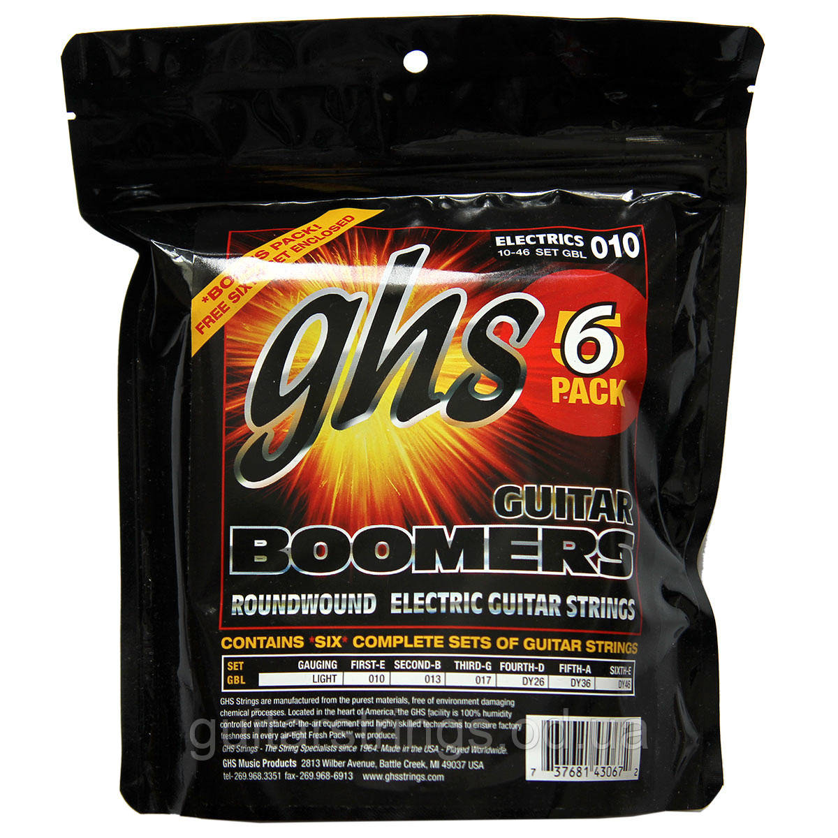 Струны GHS Boomers GBL-6P 10-46 Regular 6 sets