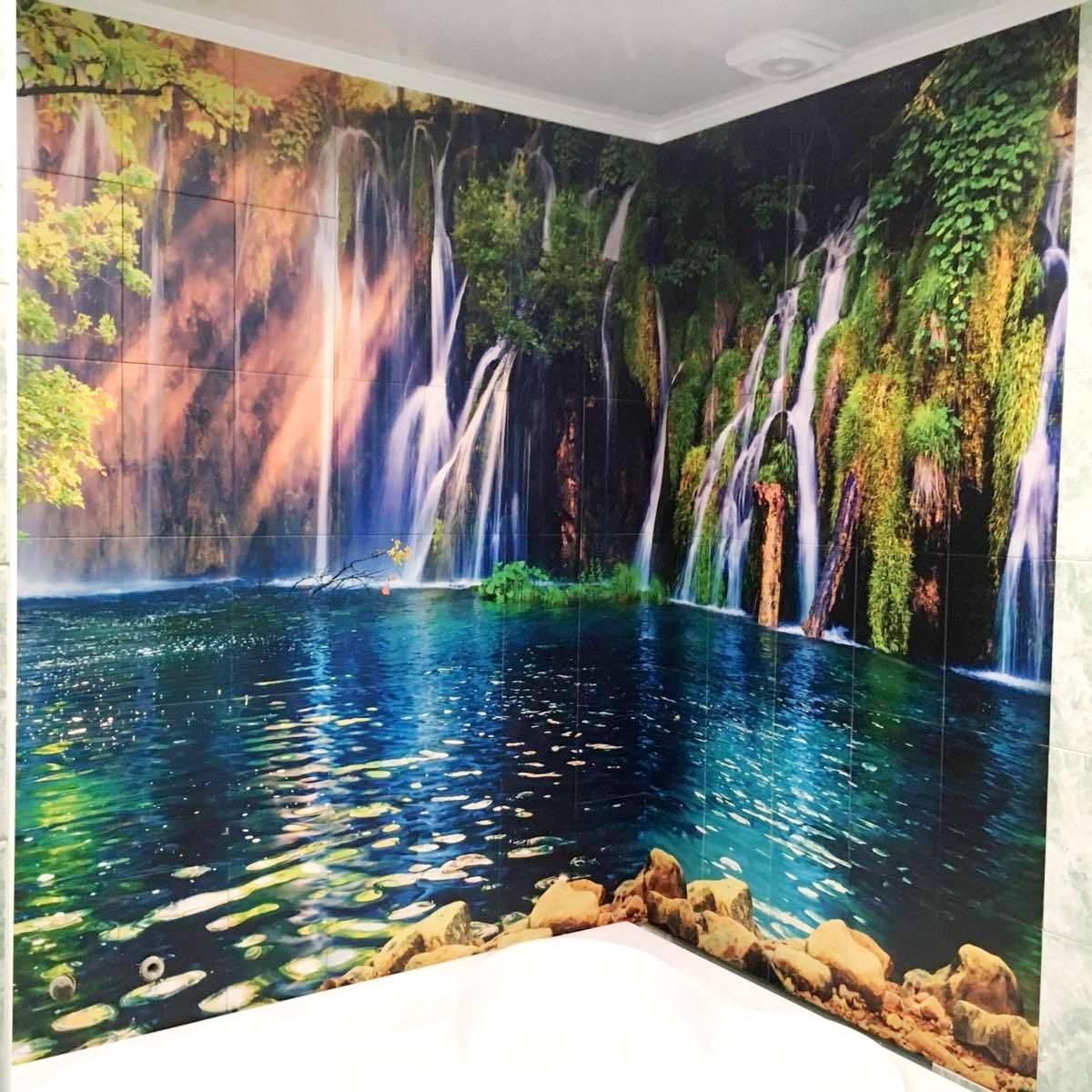 Сучасне панно на стіну з керамічної плитки Водоспад, фото 1