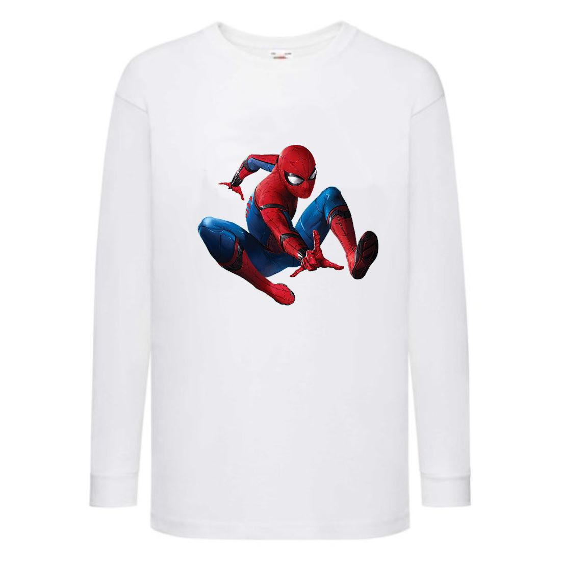 Лонгслів реглан Людина Павук 0010 (SPM 0010 wh) розмір 104-116-128-140-152-164 білий, фото 1