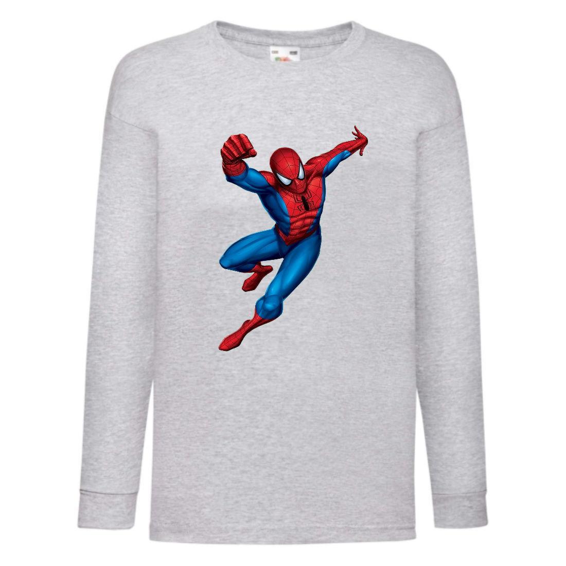 Лонгслів реглан Людина Павук 008 (SPM 008 gry) розмір 104-116-128-140-152-164 сірий, фото 1