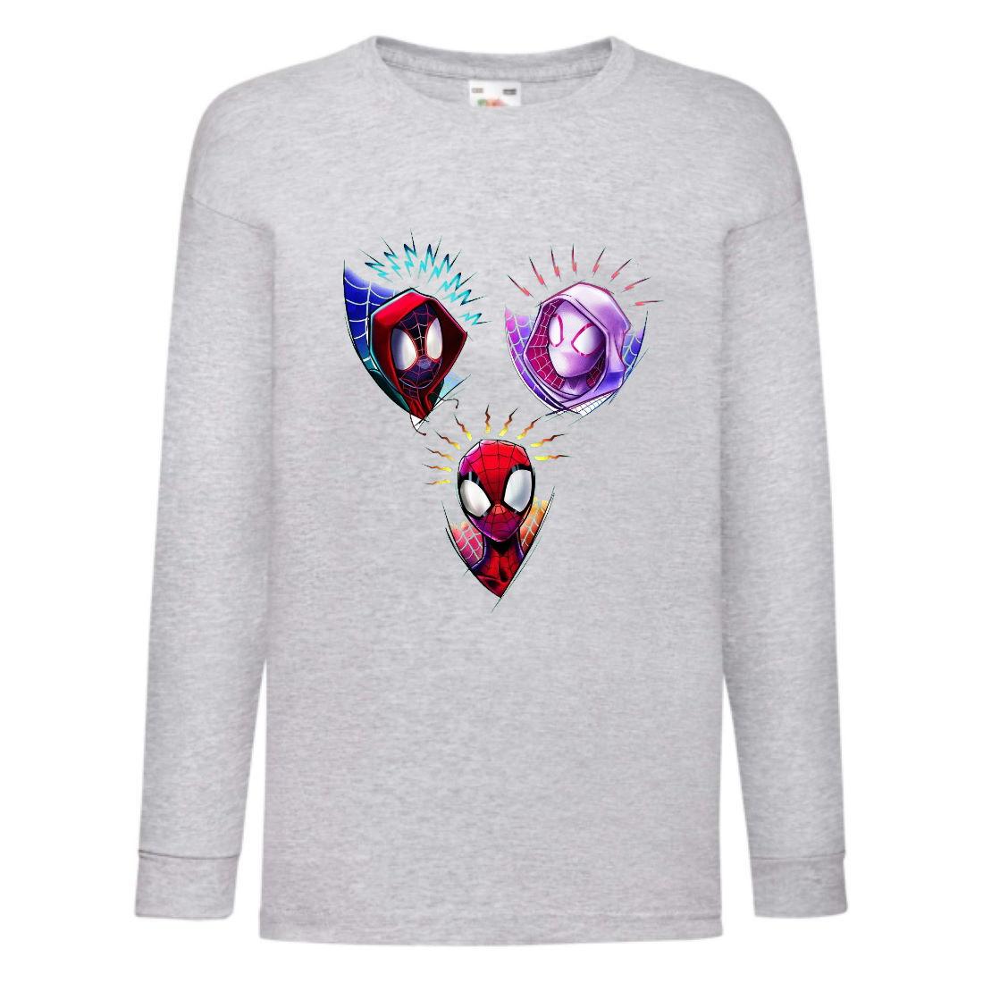 Лонгслів реглан Людина Павук 0011 (SPM 0011 gry) розмір 104-116-128-140-152-164 сірий, фото 1