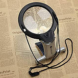 ESynic 2x6 Hands Free LED настільне збільшувальне скло лупа з Led-підсвіткою, фото 7