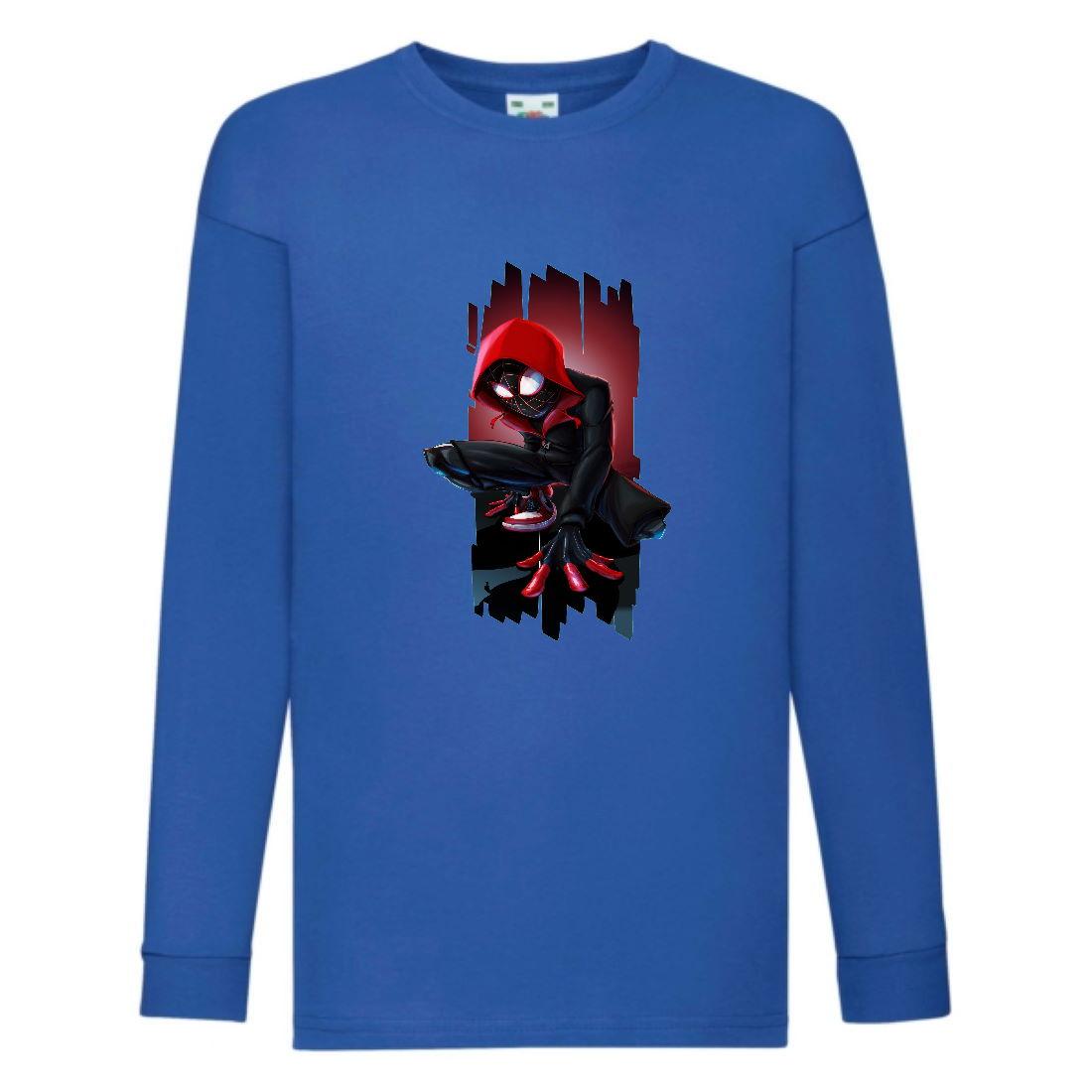 Лонгслів реглан Людина Павук 0022 (SPM 0022 blu) розмір 104-116-128-140-152-164 синій, фото 1