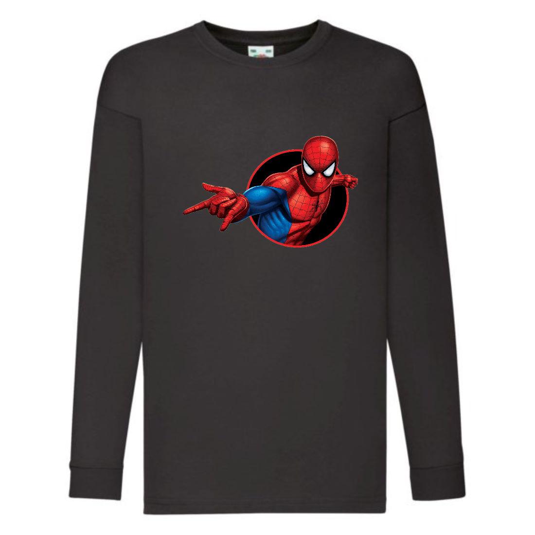 Лонгслив Людина Паук 009 (SPM 009 blc) розмір 104 116-128-140-152-164 чорний, фото 1