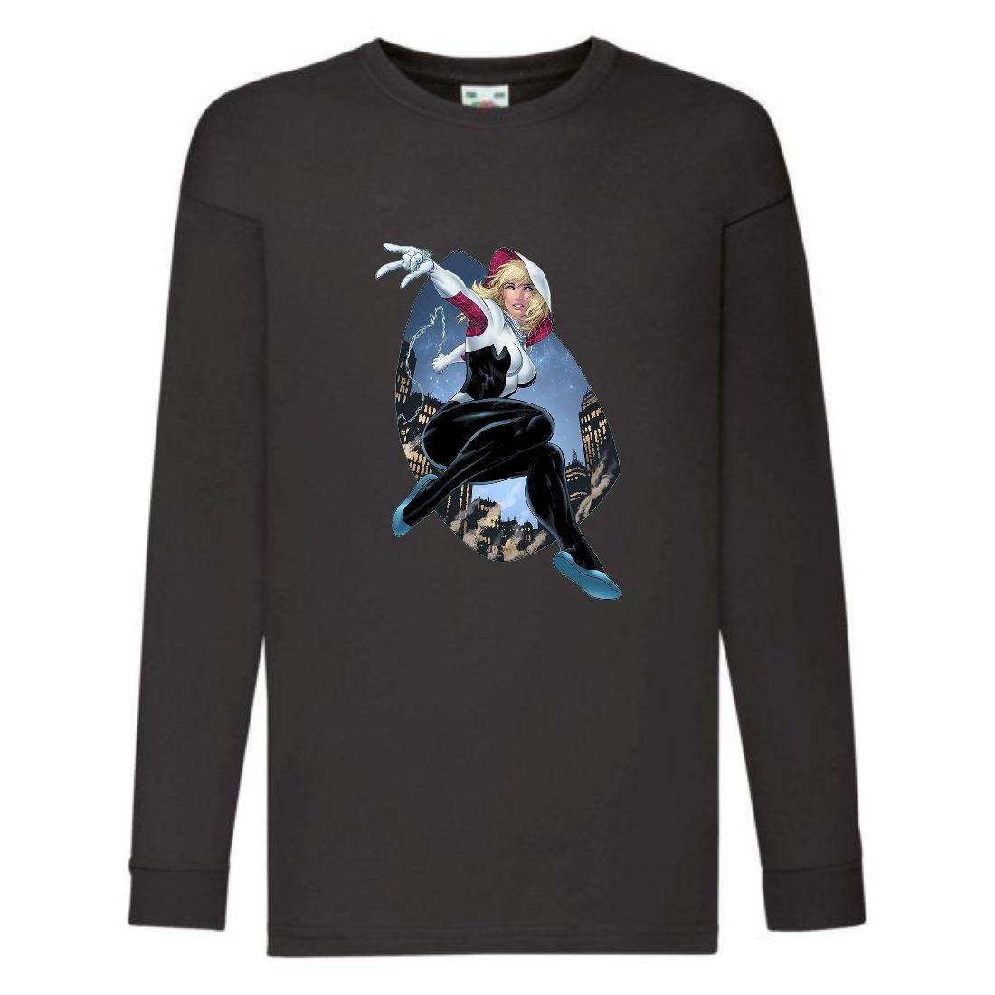 Лонгслів реглан Людина Павук 0021 (SPM 0021 blc) розмір 104-116-128-140-152-164 чорний, фото 1