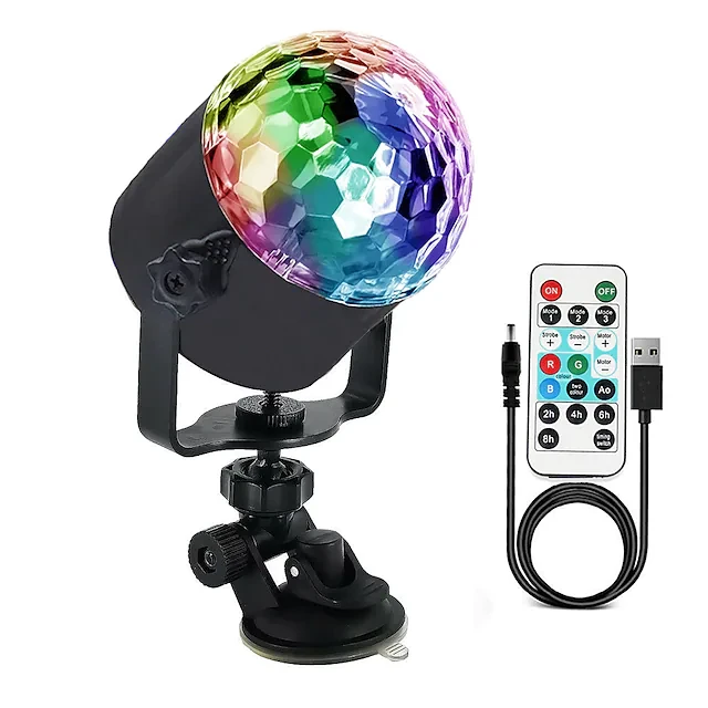 Світлодіодний диско шар Led OMERIL Звукова активація 3 Вт RGB Освітлення для вечірок