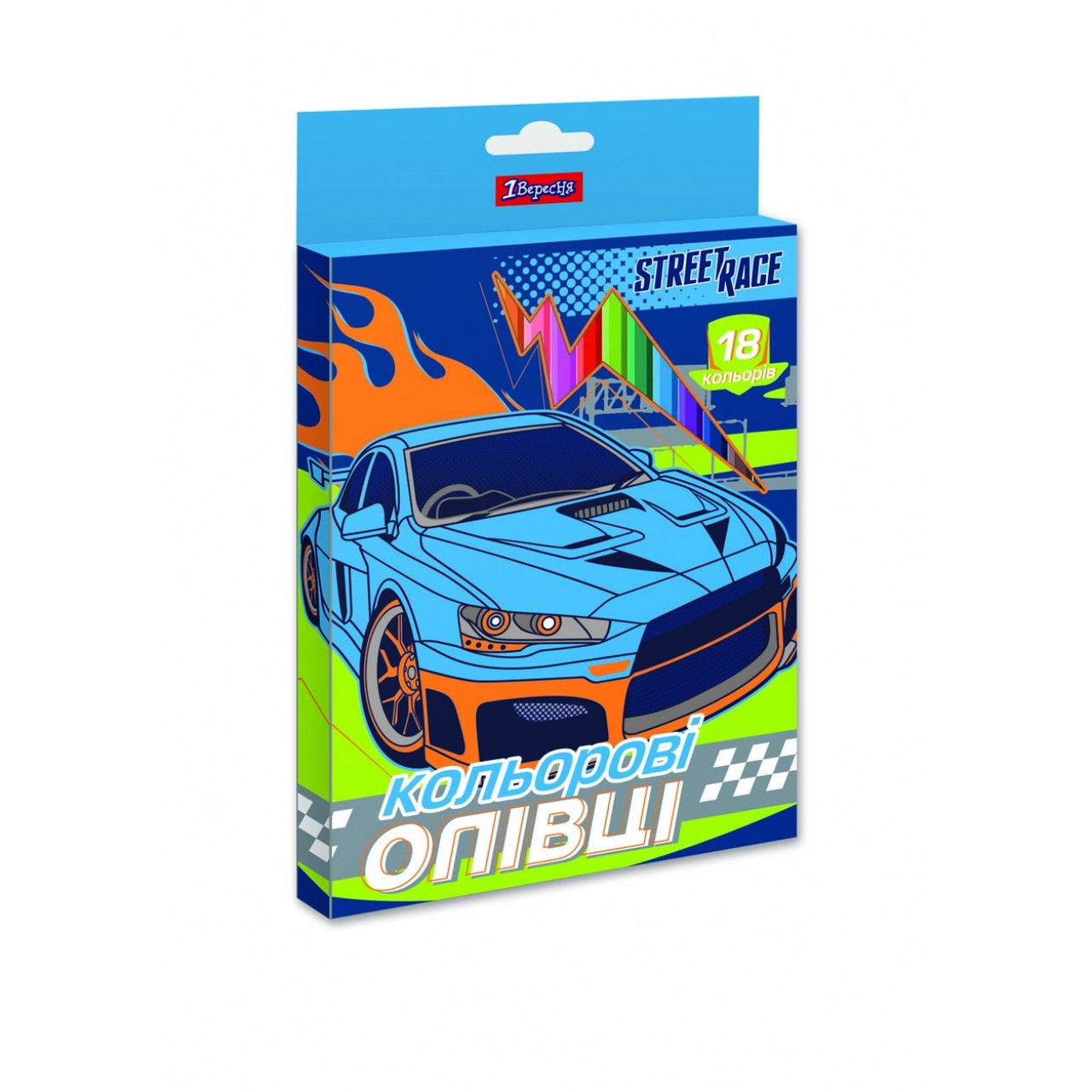 Олівці кольор. 18 кольор. "1В" №290622 Street race (8)