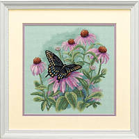 35249 "Бабочка и ромашки//Butterfly and Daisies". DIMENSIONS. Набор для вышивания нитками