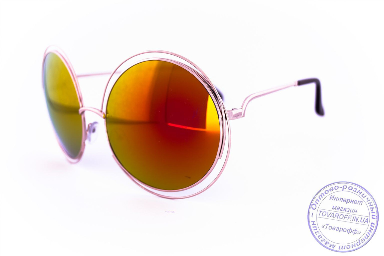 Оптом круглі дзеркальні окуляри Оверсайз - 1868