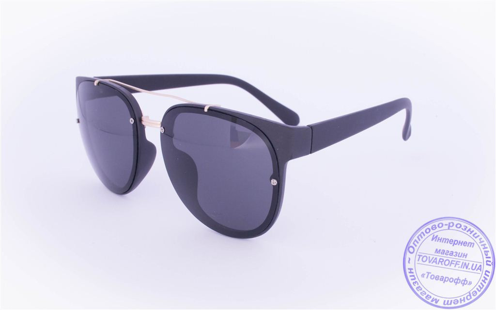 Оптом оригінальні сонцезахисні окуляри Авіатор - Чорні - 3229