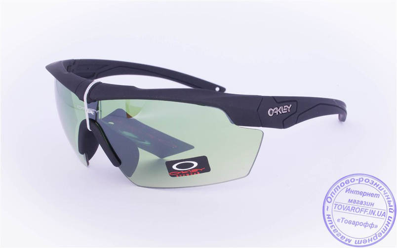 Оптом тактичні брендові окуляри-маска Oakley - Чорні - 7931, фото 1
