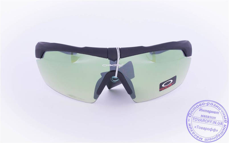 Оптом тактичні брендові окуляри-маска Oakley - Чорні - 7931, фото 3