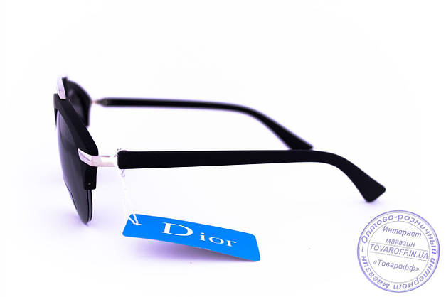 Оптом модні сонцезахисні окуляри Dior Clubmaster - Чорні - 8013, фото 4