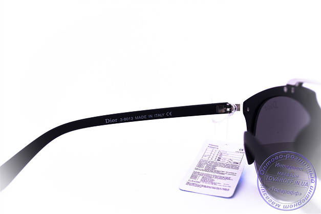 Оптом модні сонцезахисні окуляри Dior Clubmaster - Чорні - 8013, фото 5