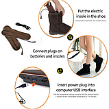 Устілки з підігрівом від USB 35-42. Теплі зимові устілки. Термоустілки, фото 4