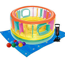 Надувна батут Bestway 52262-2 «Bounce Jam Bouncer», 180 x 86 см, з кульками 10 шт, підстилкою, насосом